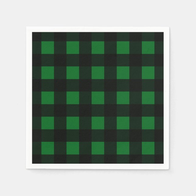 Green Buffalo Plaid Napkins (Front)