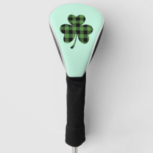 Green Buffalo Plaid Shamrock Clover Design-61104 Golf Head Cover