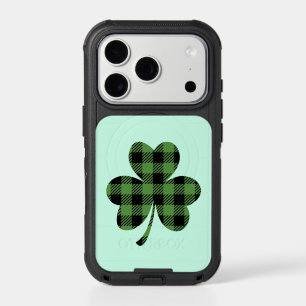 Green Buffalo Plaid Shamrock Clover Design-61104 iPhone 17 Pro Case