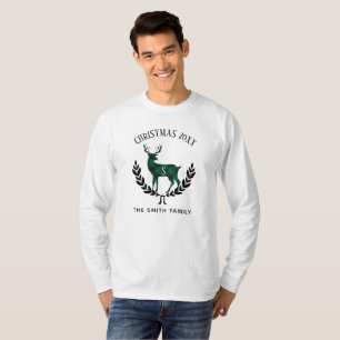 Green Buffalo Plaid Stag Monogram T-Shirt