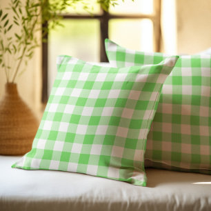 Green Buffalo Plaid Throw Pillow