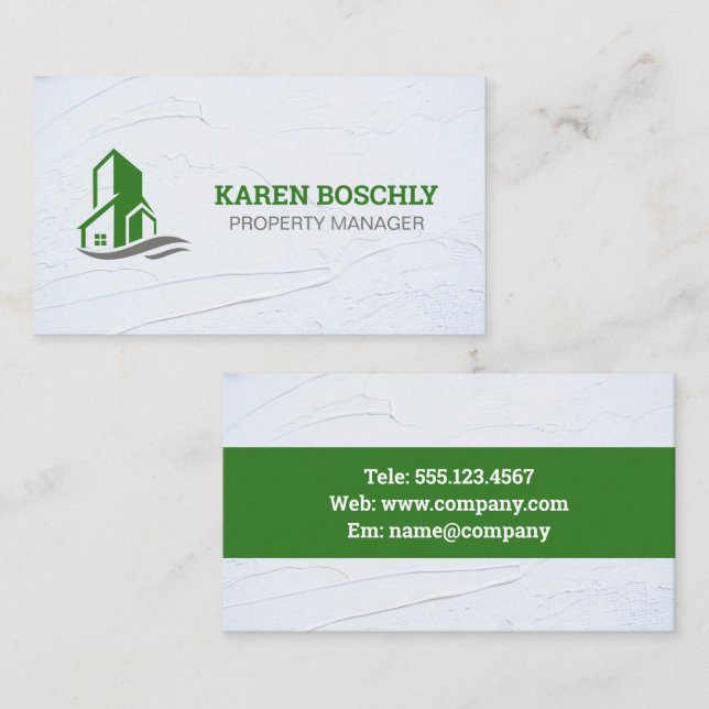 Green Building Icon Business Card (Front/Back)