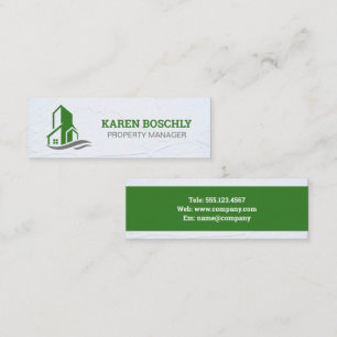 Green Building Icon Mini Business Card