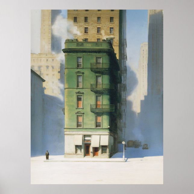 Green Building in New York Winter Poster (Front)