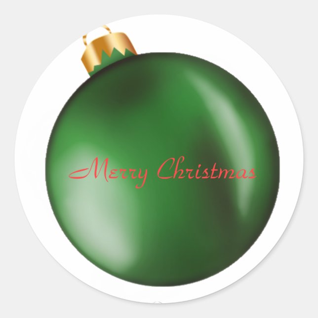 Green Bulb Ornament Sticker (Front)
