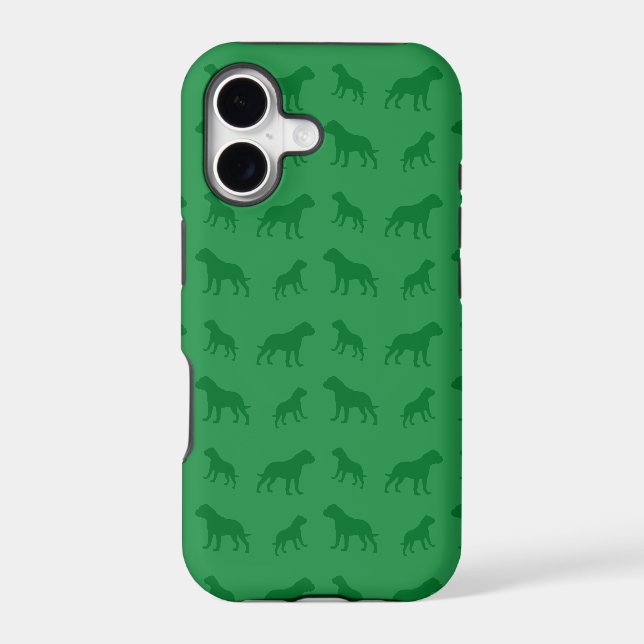 Green bulldog pattern iphone case (Back)