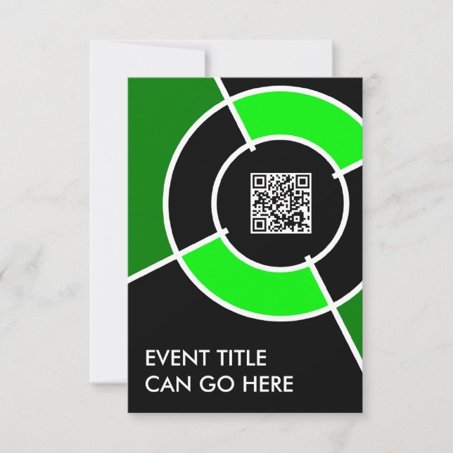 green bullseye QR code Invitation (Front)