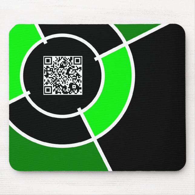 green bullseye QR code Mouse Pad (Front)