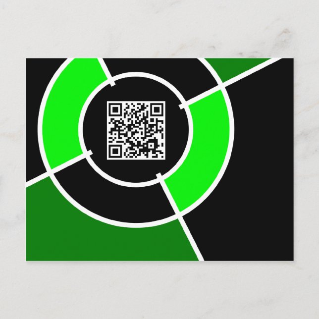 green bullseye QR code Postcard (Front)