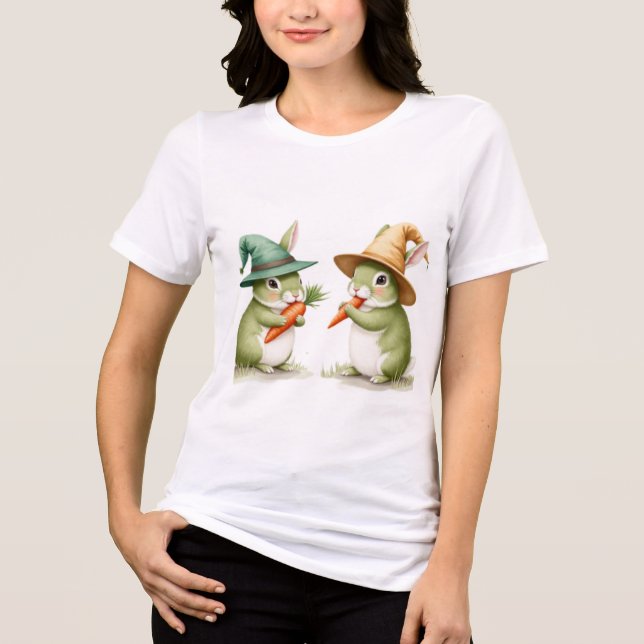 green bunnies Tri-Blend shirt (Front)