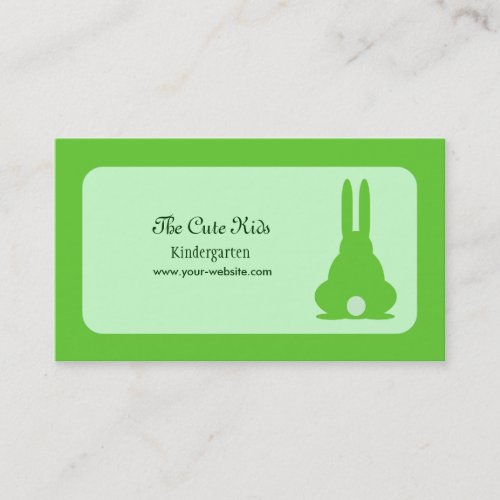 Green Bunny Business Card Template