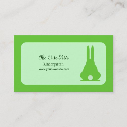 Customizable Green Bunny Business Card Template