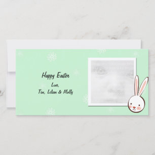 Green Bunny Easter Photo Cards