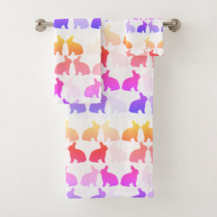 Green Bunny Easter Spring Bunnies Rabbit Bath Towe Towel Set