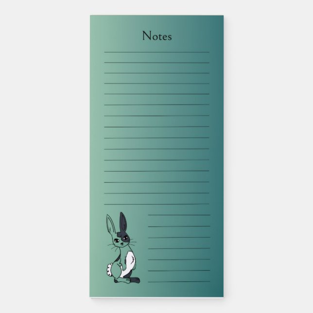 Green Bunny Magnetic Notepad (Front)