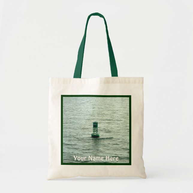 Green Buoy Channel Marker Personalized Tote Bag (Front)