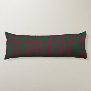 Green Burgundy Plaid Pattern Body Pillow