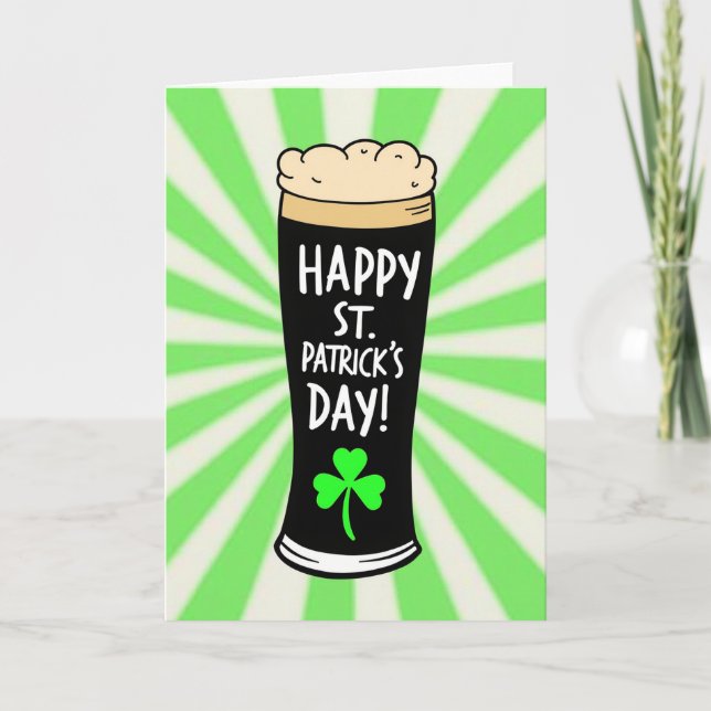 Green Burst St Patricks Day Card (Front)