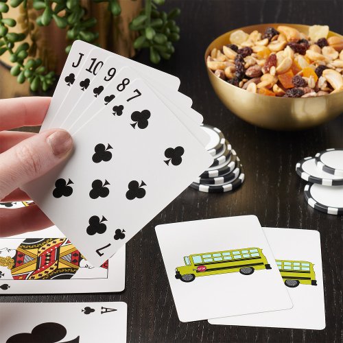 Green Bus Playing Cards