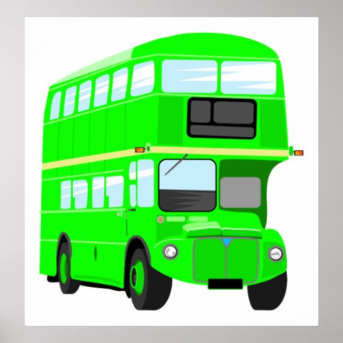 Green Bus Poster