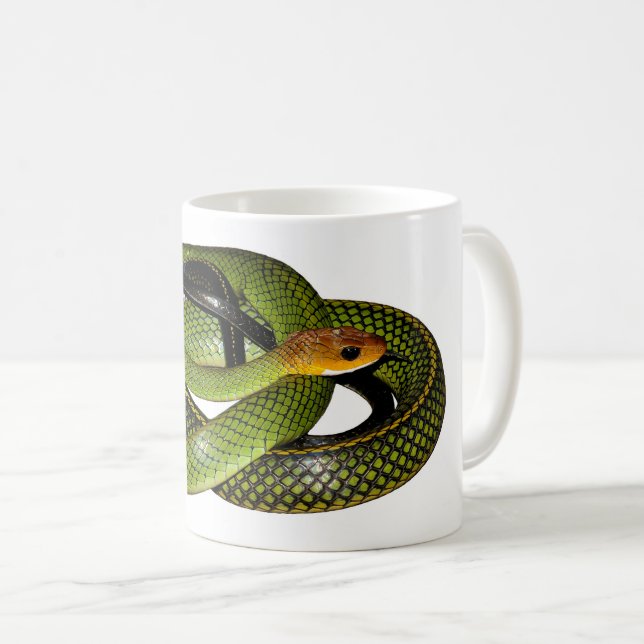 Green Bush Rat Snake Coffee Mug (Front Right)