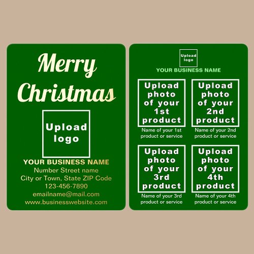 Green Business Brand on Christmas Foil Holiday Card