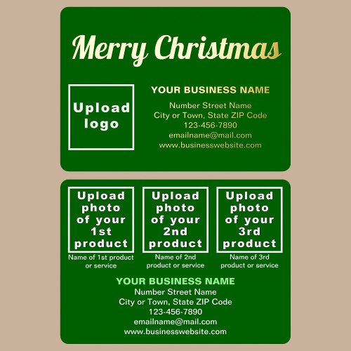 Green Business Brand on Christmas Rectangle Foil Holiday Card