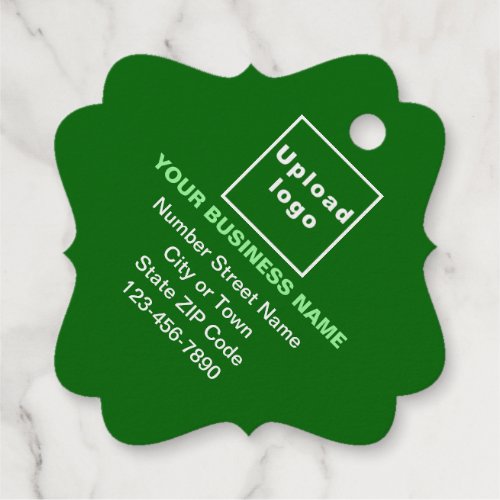 Green Business Brand on Fancy Square Foil Tag