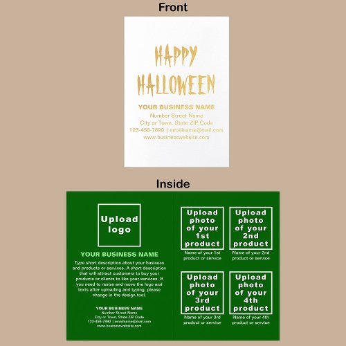 Green Business Brand on Halloween Foil Card