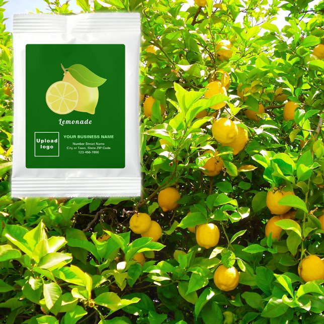 Green Business Brand on Lemonade Drink Mix (Green business brand on lemonade drink mix as promotional or giveaway item.)