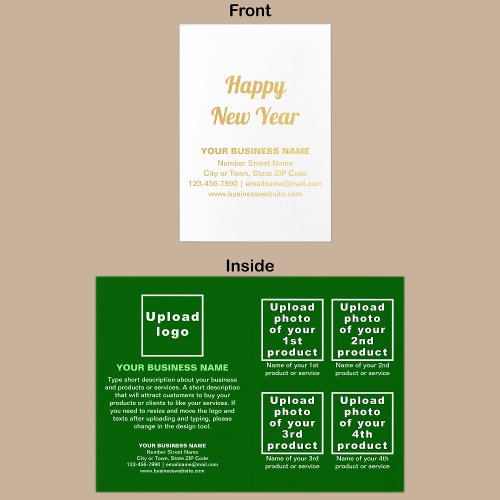 Green Business Brand on New Year Foil Card