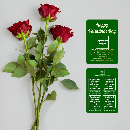 Green Business Brand on Valentine Foil Holiday Card
