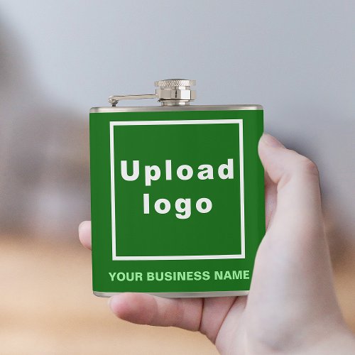 Green Business Brand on Vinyl Wrapped Flask