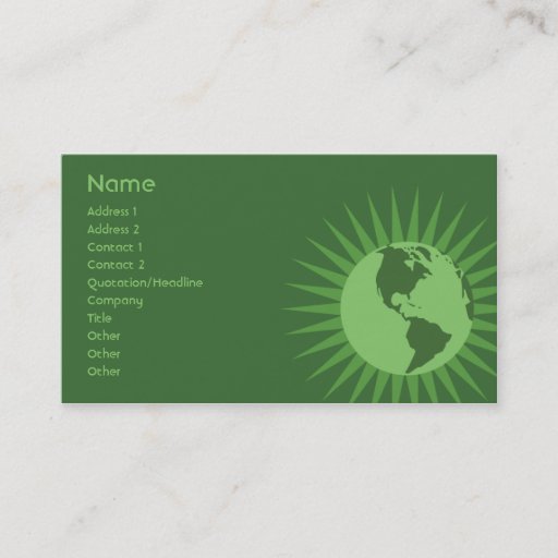 Customizable Green - Business Business Card Templates