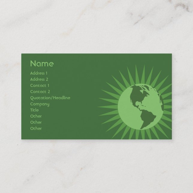 Green - Business Business Card (Front)