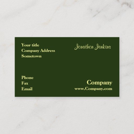 Customizable Green Business Card Templates