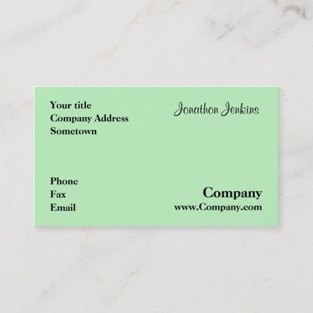 Green Business Card (Front)