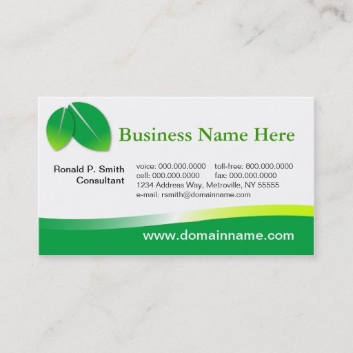 Customizable Green Business Card