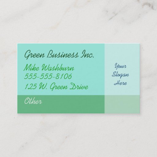 Customizable Green Business Card