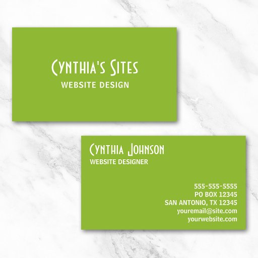 Customizable Green Business Card