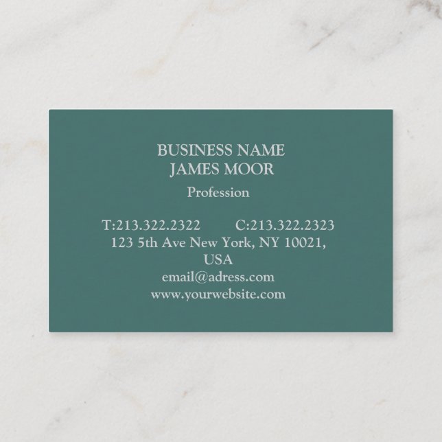 Green business card with gray (Back)