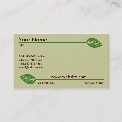 Customizable Green Business cards