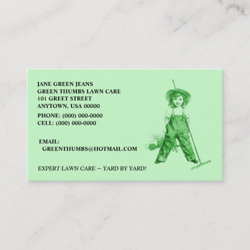 GREEN BUSINESS CARDS  HEIRLOOM ORGANIC LAWNCARE 