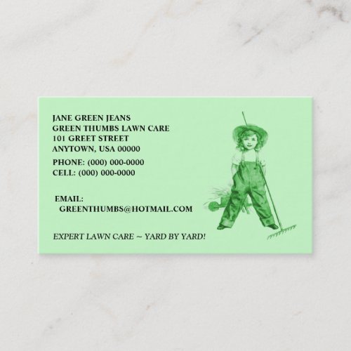 GREEN BUSINESS CARDS ~ HEIRLOOM ORGANIC LAWNCARE +