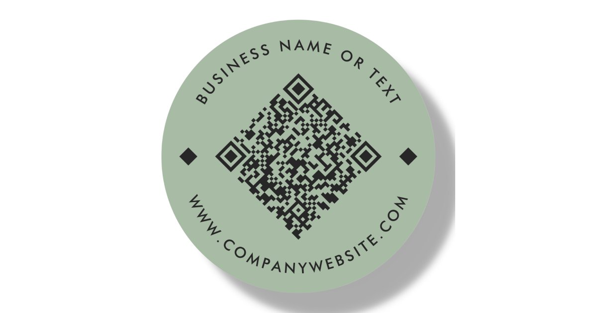 Green | Business Custom QR Code Classic Round Sticker | Zazzle