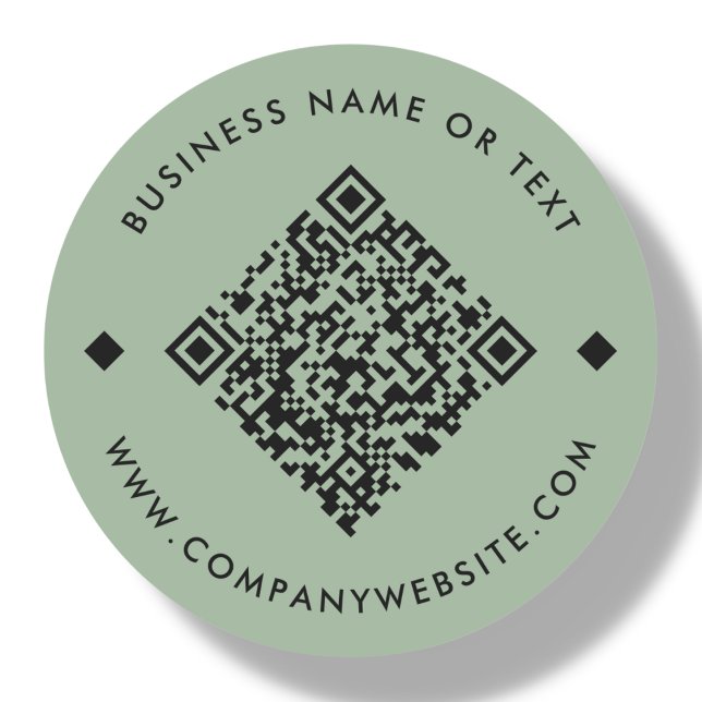 Green | Business Custom QR Code Classic Round Sticker (Creator Uploaded)