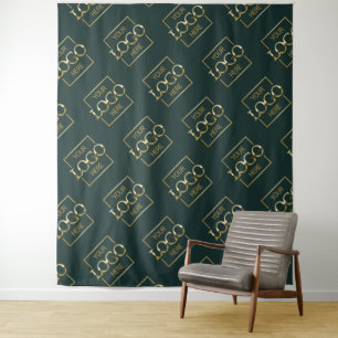 Green Business Logo Pattern Trade Show Backdrop