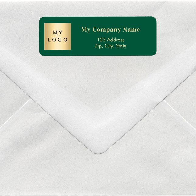 Green business logo return address label (Creator Uploaded)