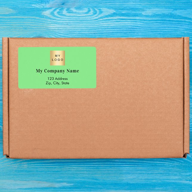 Green business logo return address shipping label (Creator Uploaded)