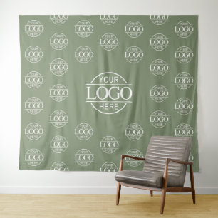 Green Business Logo Step & Repeat Backdrop Banner